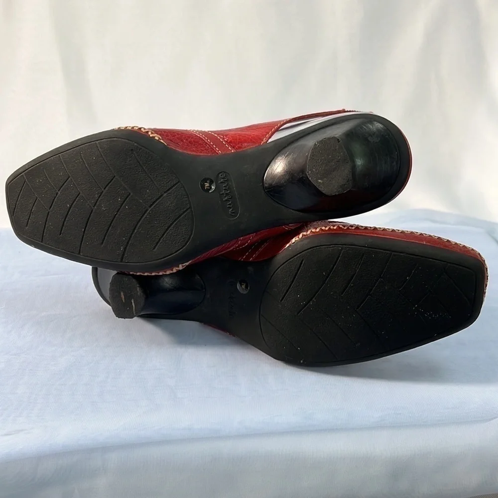Nurture by Lamaze Red leather slingback moccasins size 7 - Picture 5 of 9